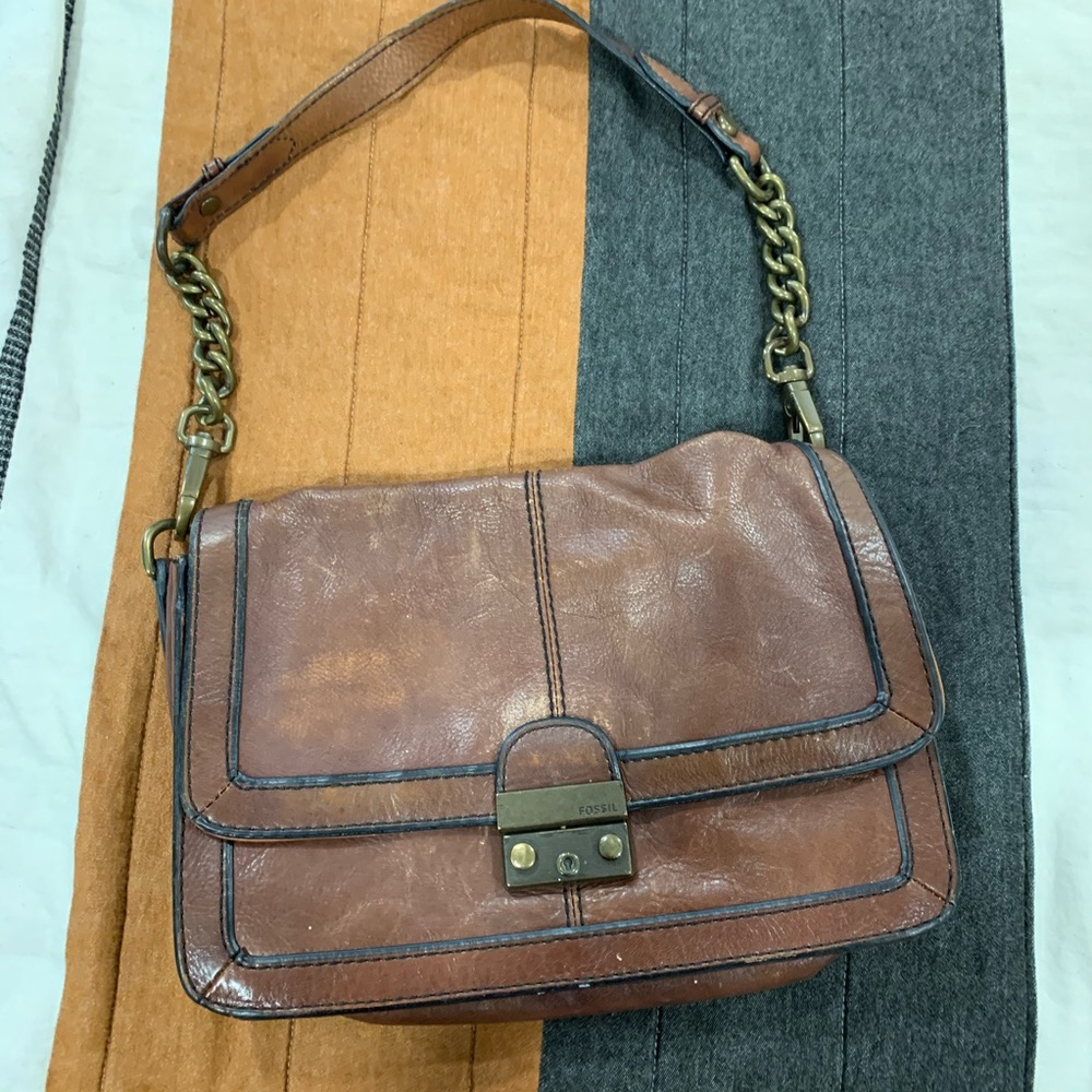Leather fossil bag